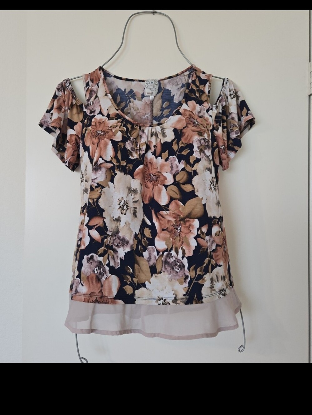 Naif  Floral Cold Shoulder Blouse size medium